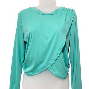 Free People Movement with a Twist Layer Top in Turquoise Green Crop Womens L